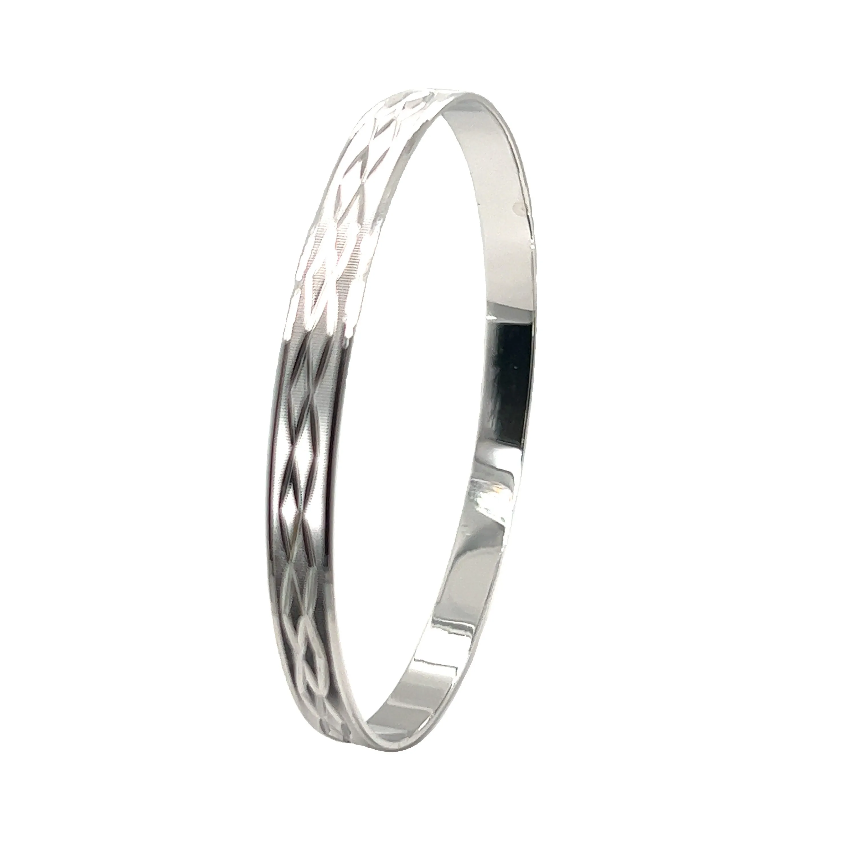 Brilliant Diamond Etched Bangle