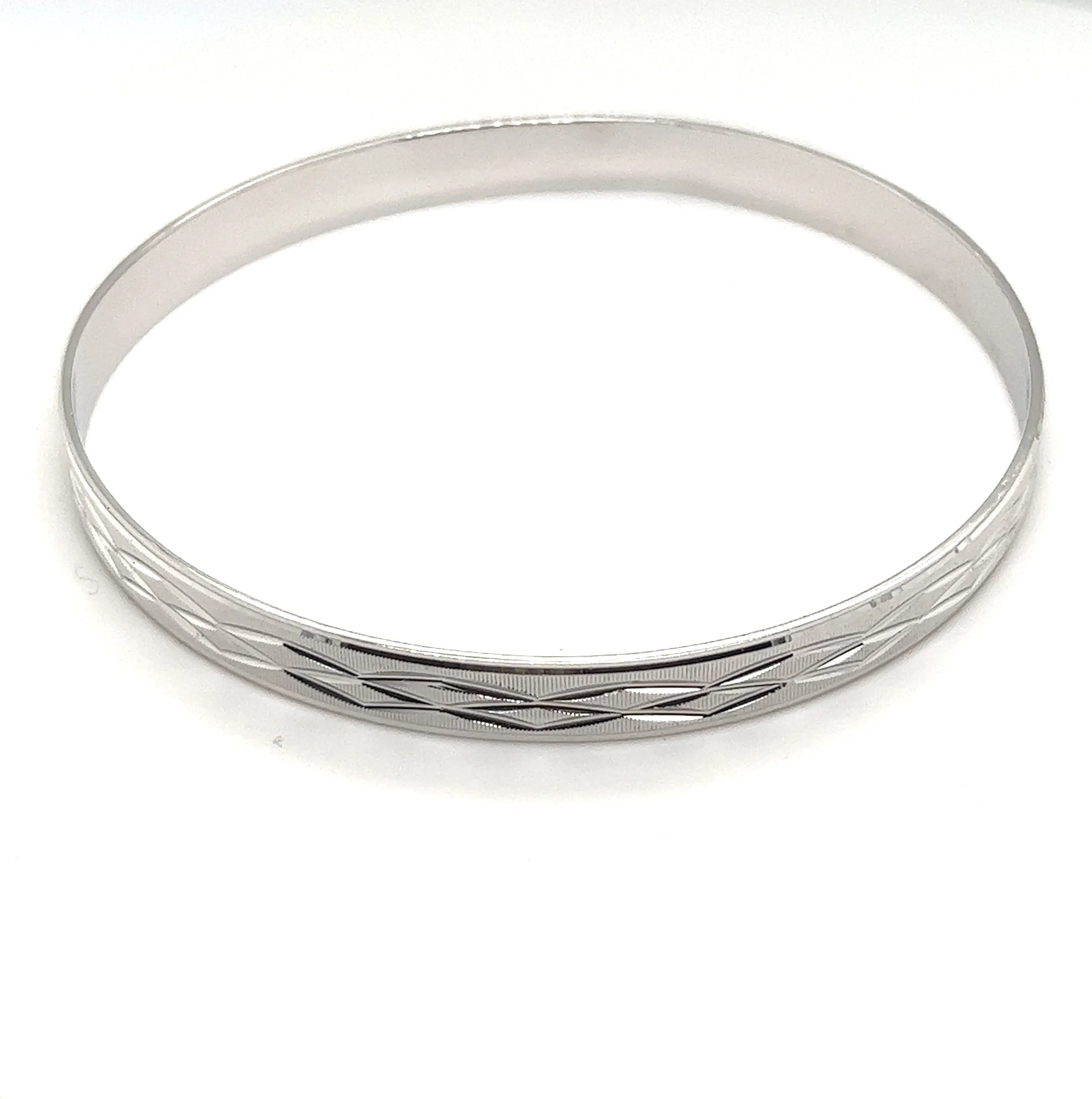 Brilliant Diamond Etched Bangle