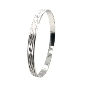 Brilliant Diamond Etched Bangle