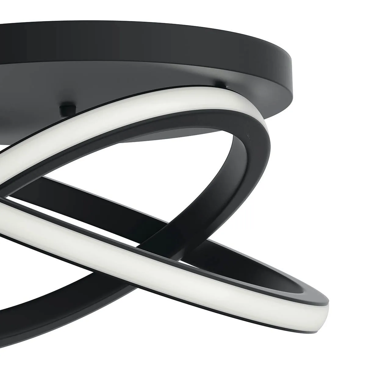 Caputo 17 in. LED Semi flush Mount Light Matte Black finish