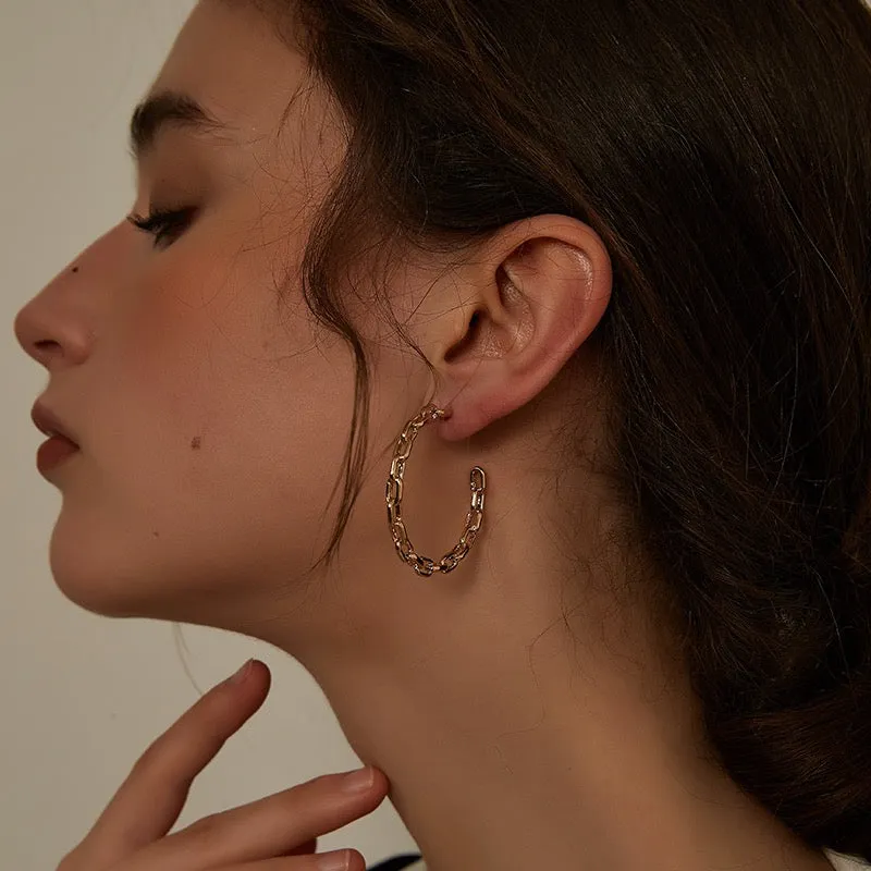 Chain Round Earrings