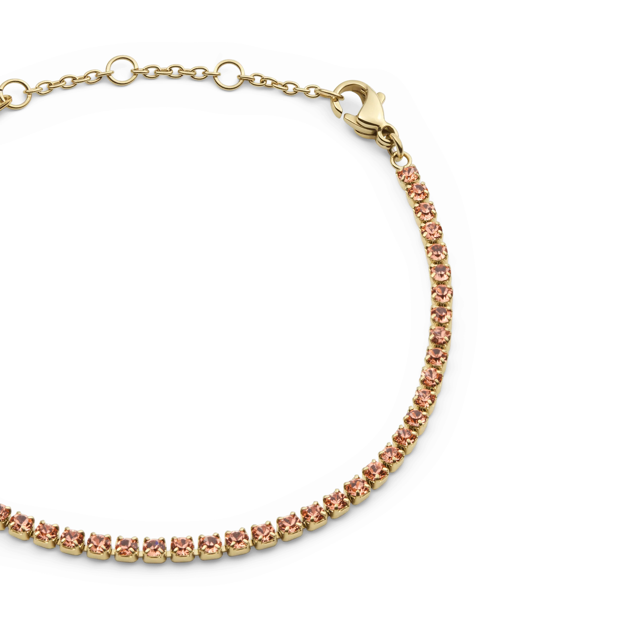 Classic Tennis Bracelet Apricot Gold