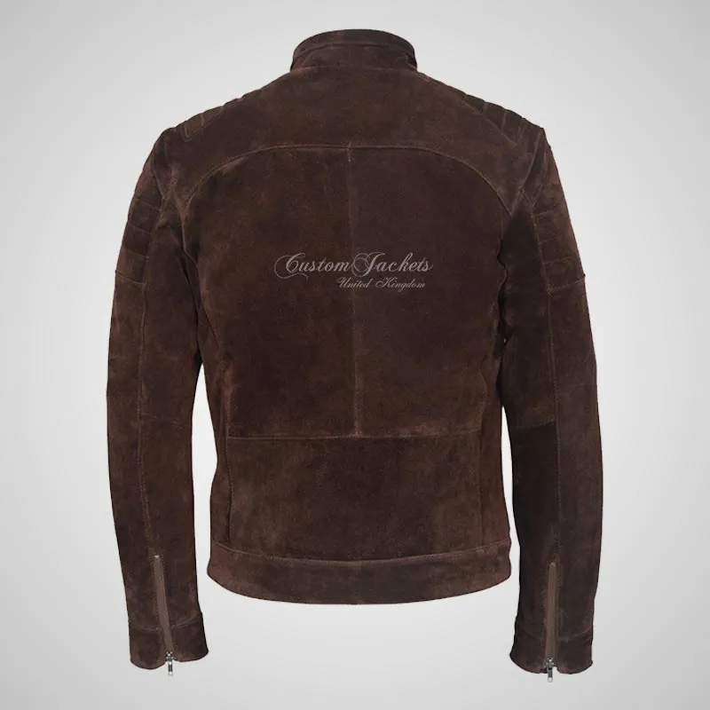 CONWY Men's Suede Biker Jacket Soft Suede Fashion Jacket