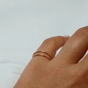 Coupled Thin Band Ring - Solid 14kt