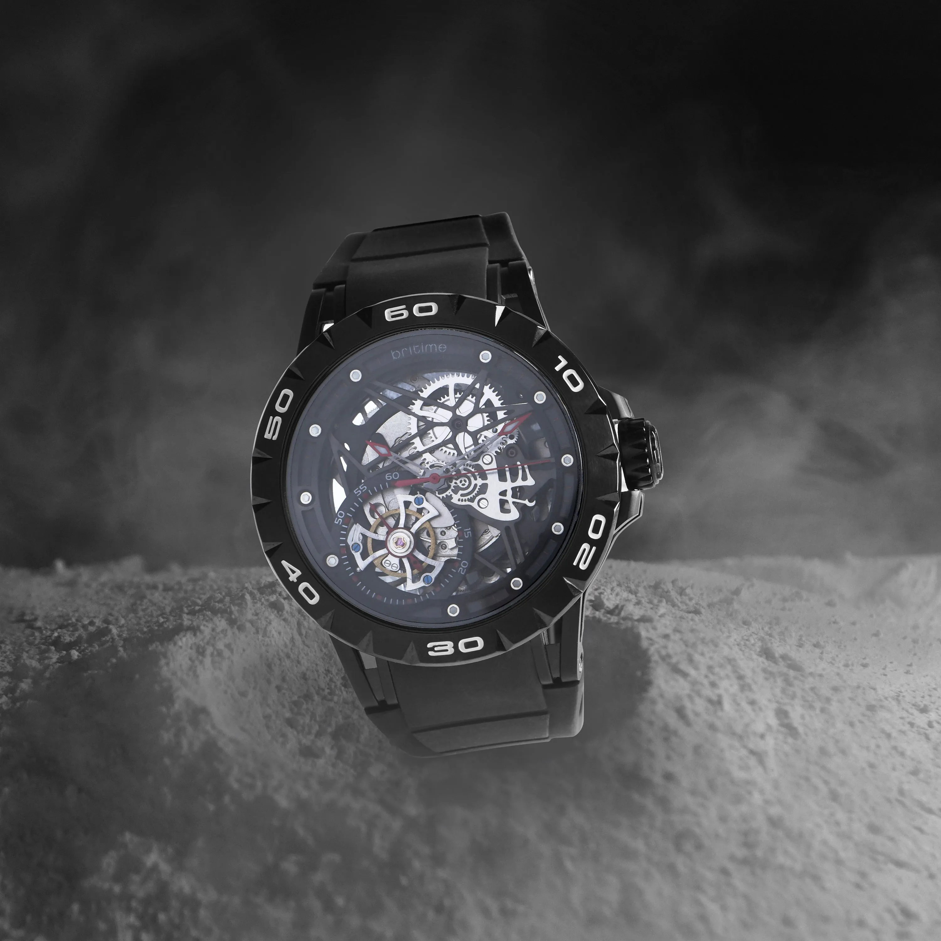 Crescent Men Automatic Black Dial Analog Silicon Watch 227-P40406