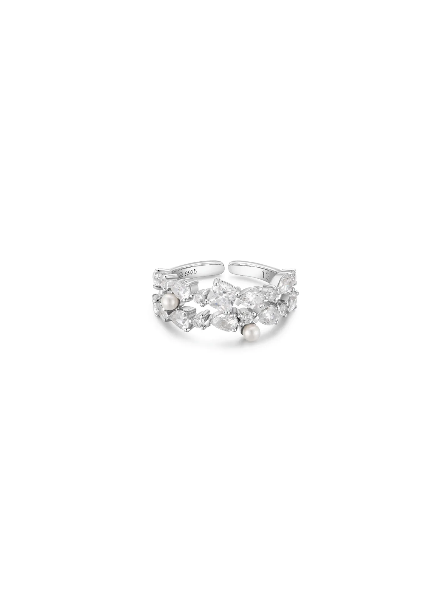 Crystal Bloom Ring (White)