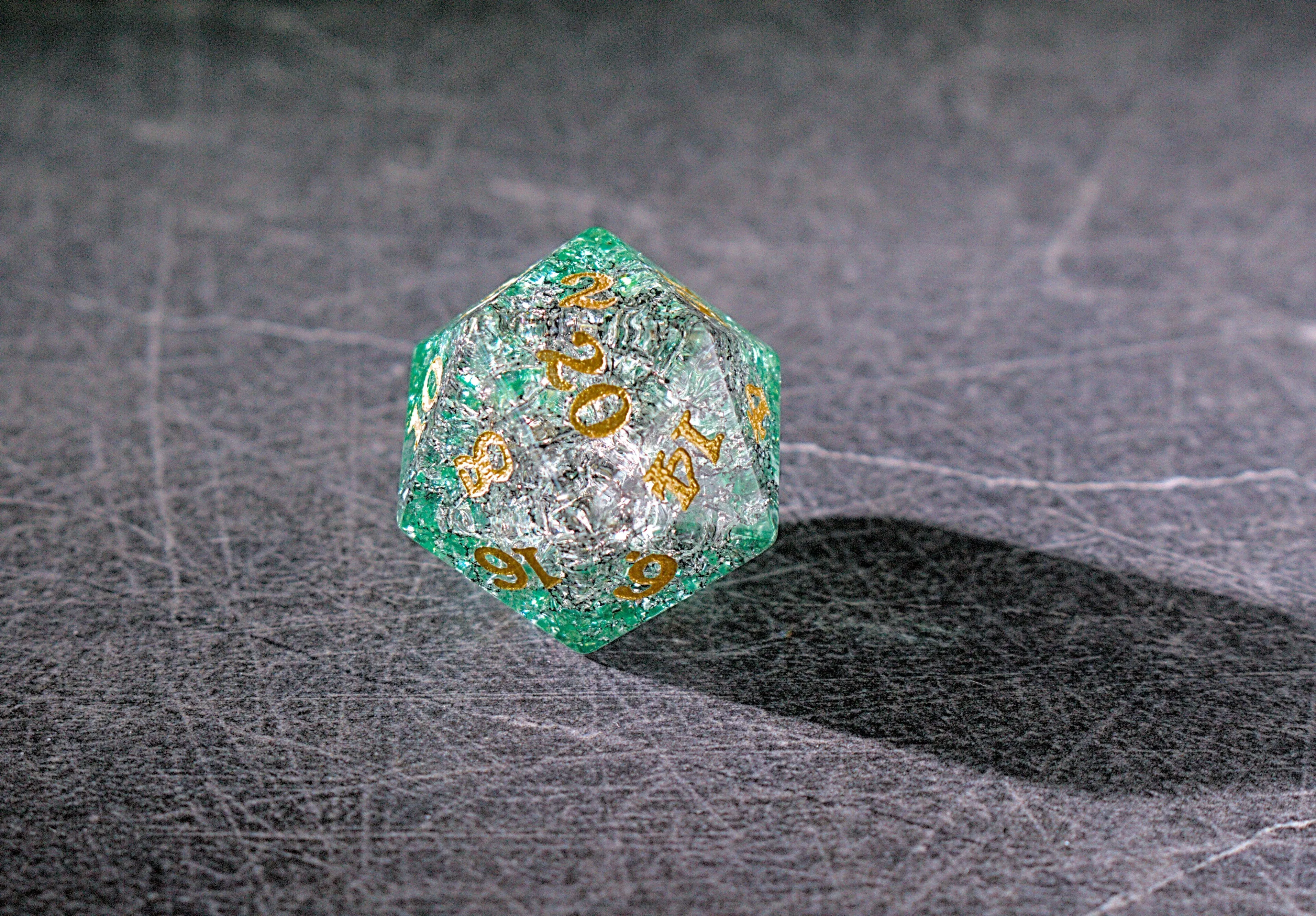 Crystal Moss - Glass Dice Set