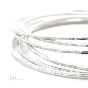 Delicate Faceted Cut Bangle Bracelet