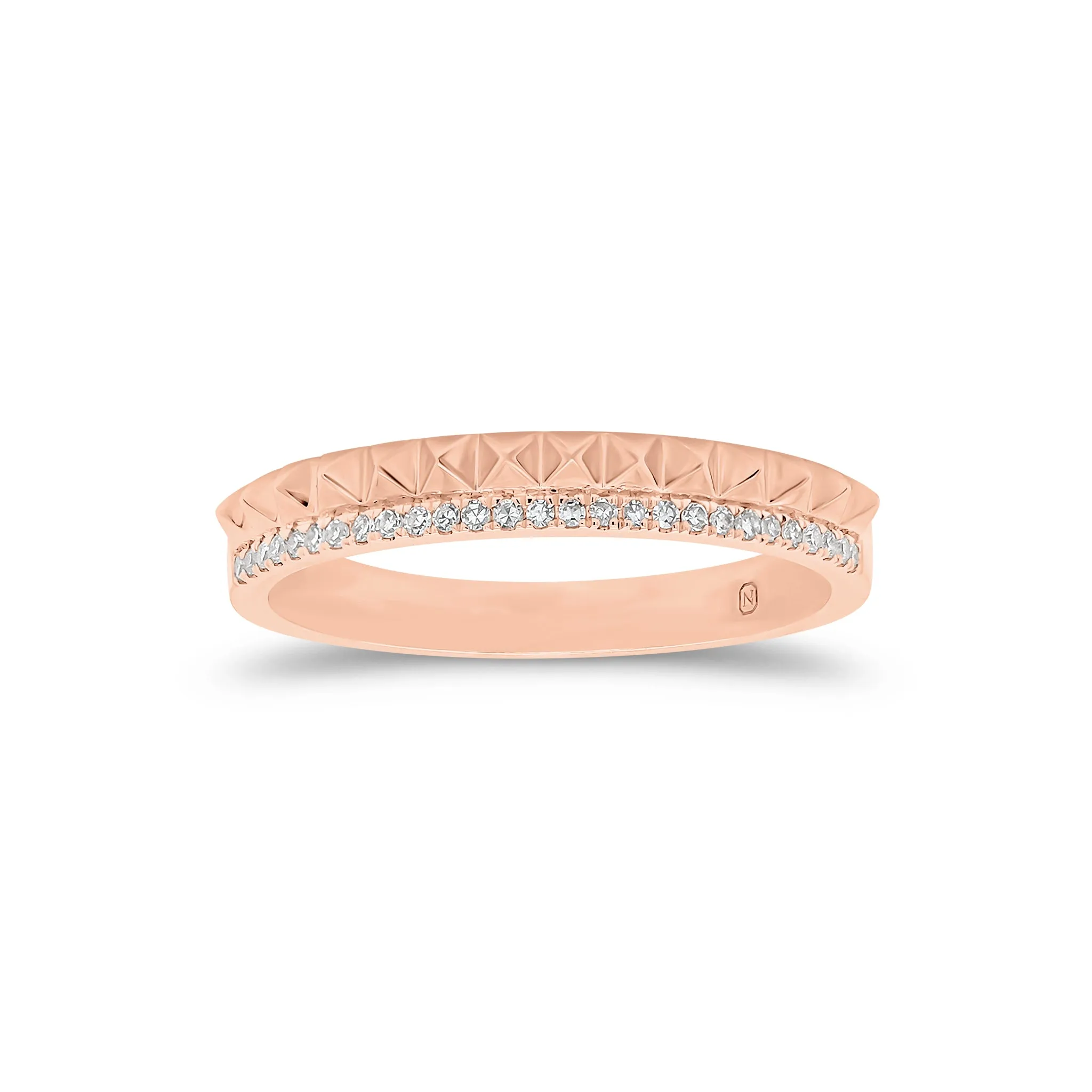 Diamond & Gold Pyramid Double Ring
