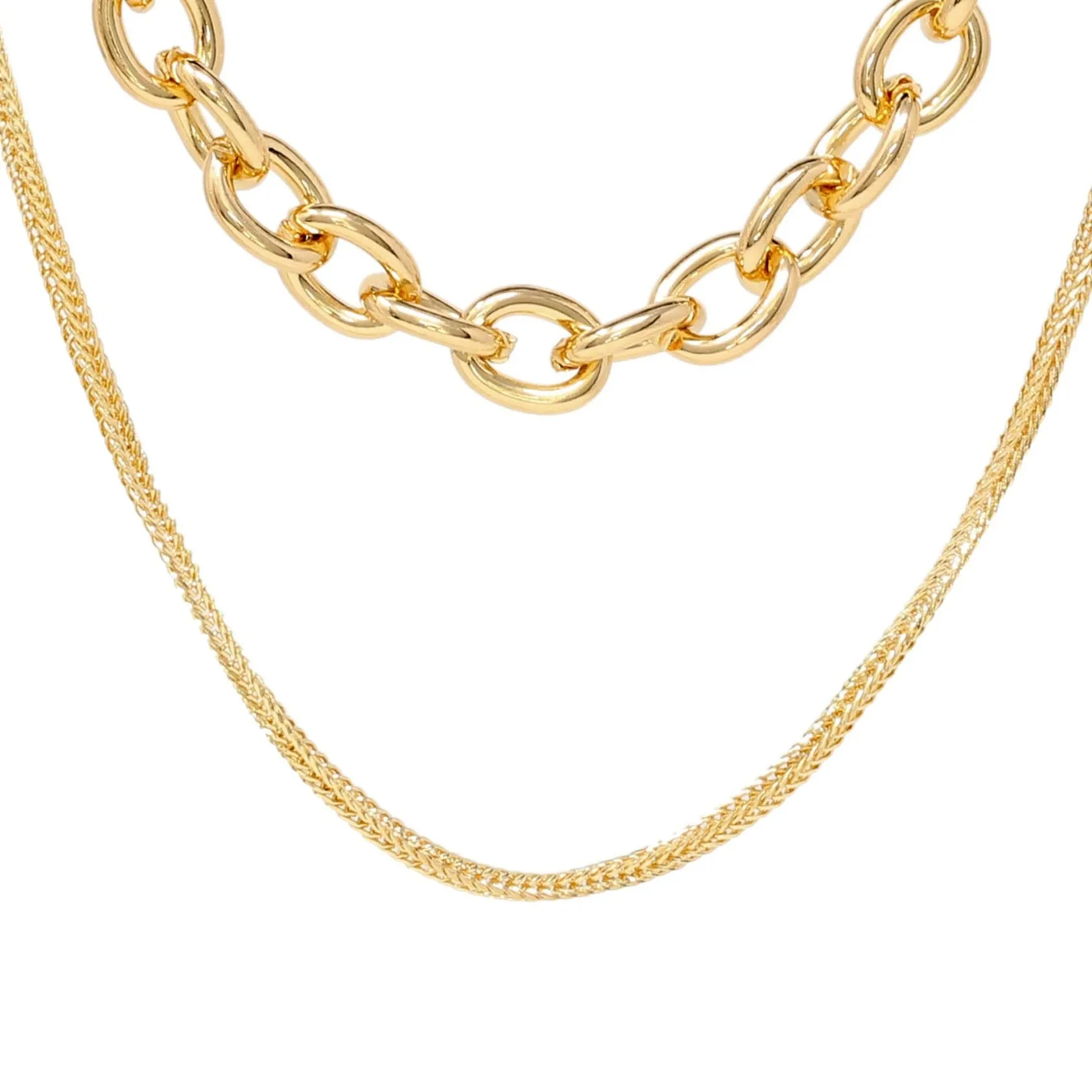 Double Layered Bold Chain Necklace