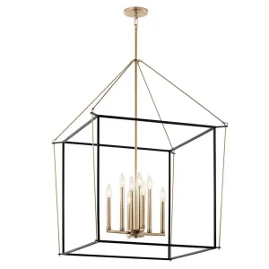 Eisley 40" 8-Light Pendant Light, Black and Champagne Bronze Finish