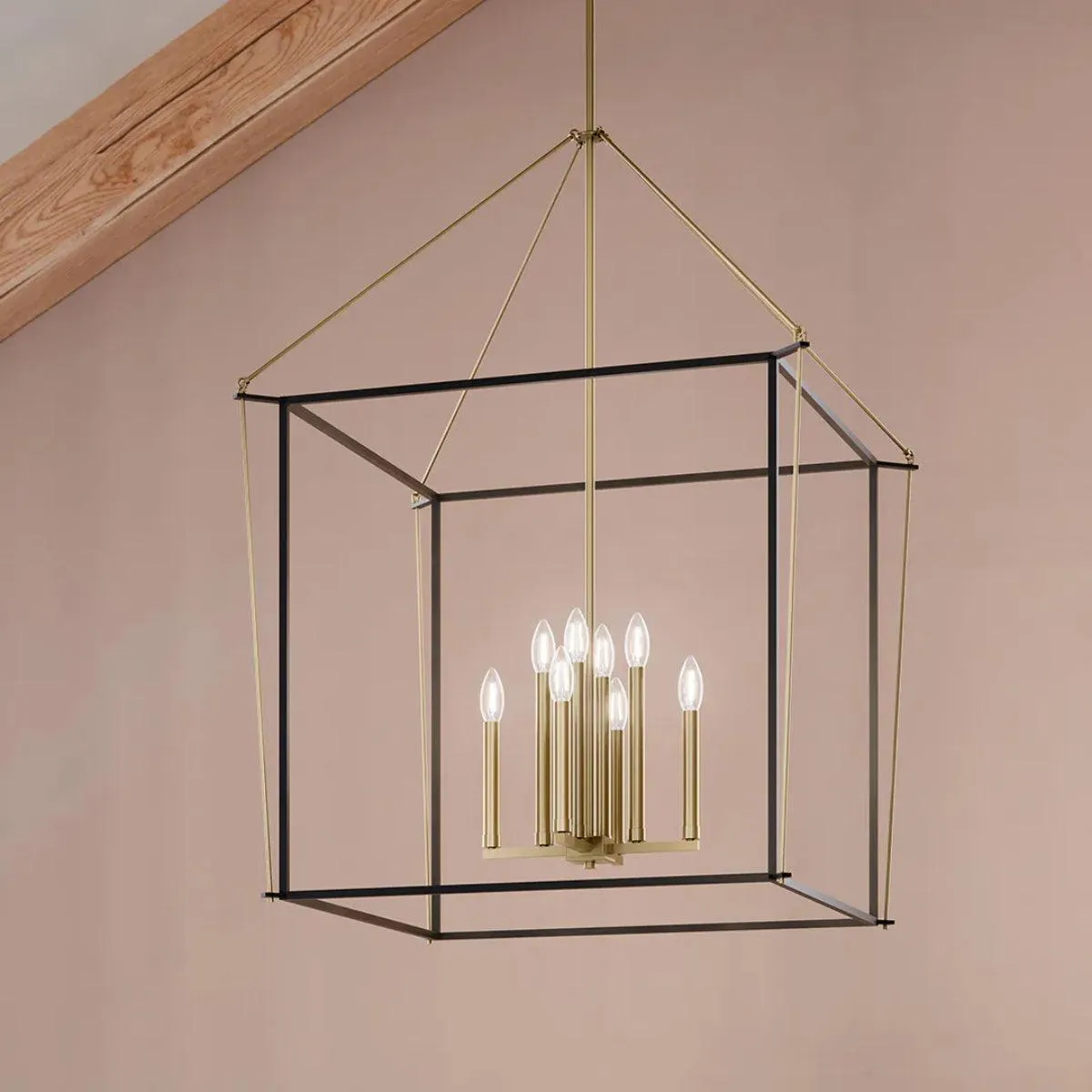 Eisley 40" 8-Light Pendant Light, Black and Champagne Bronze Finish