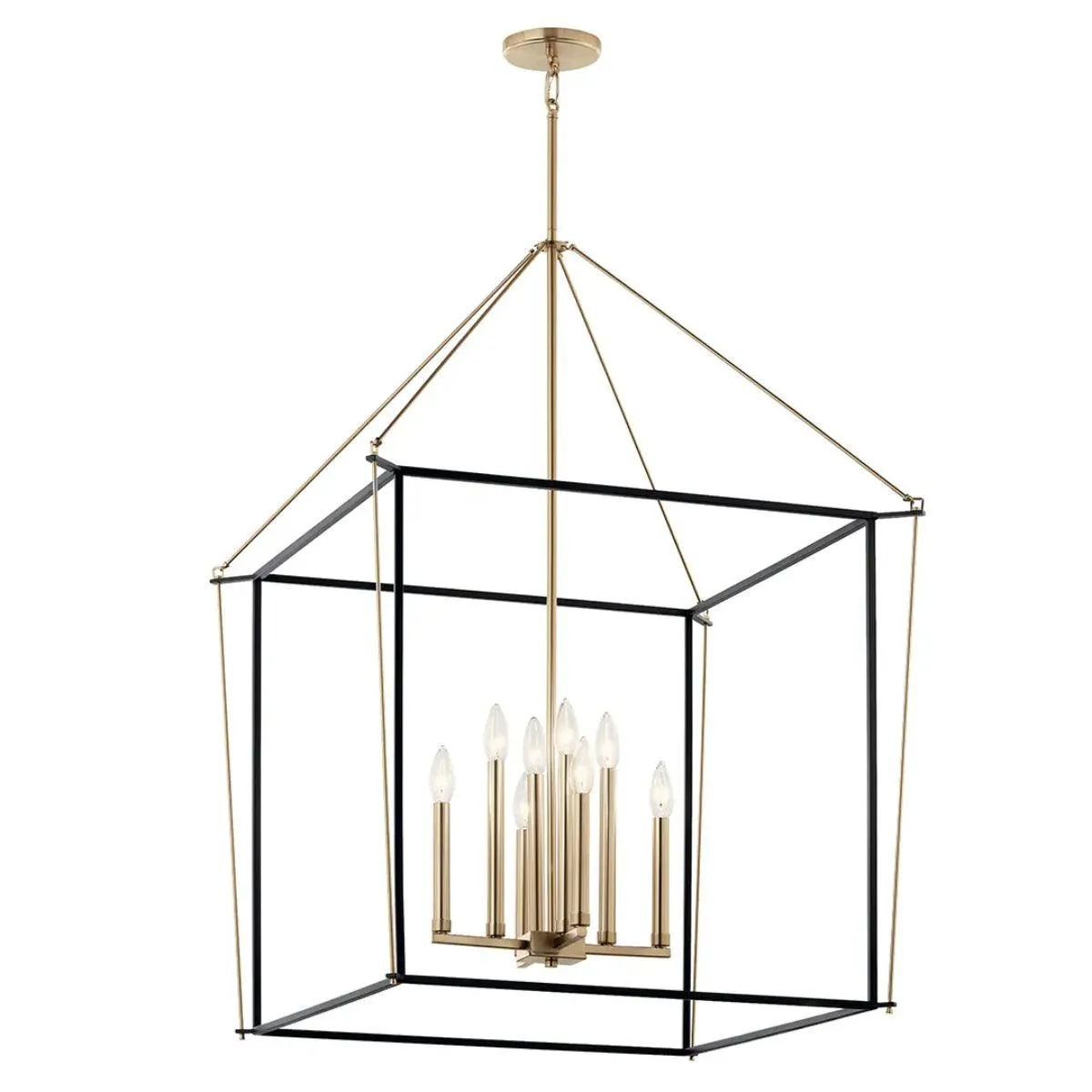 Eisley 40" 8-Light Pendant Light, Black and Champagne Bronze Finish