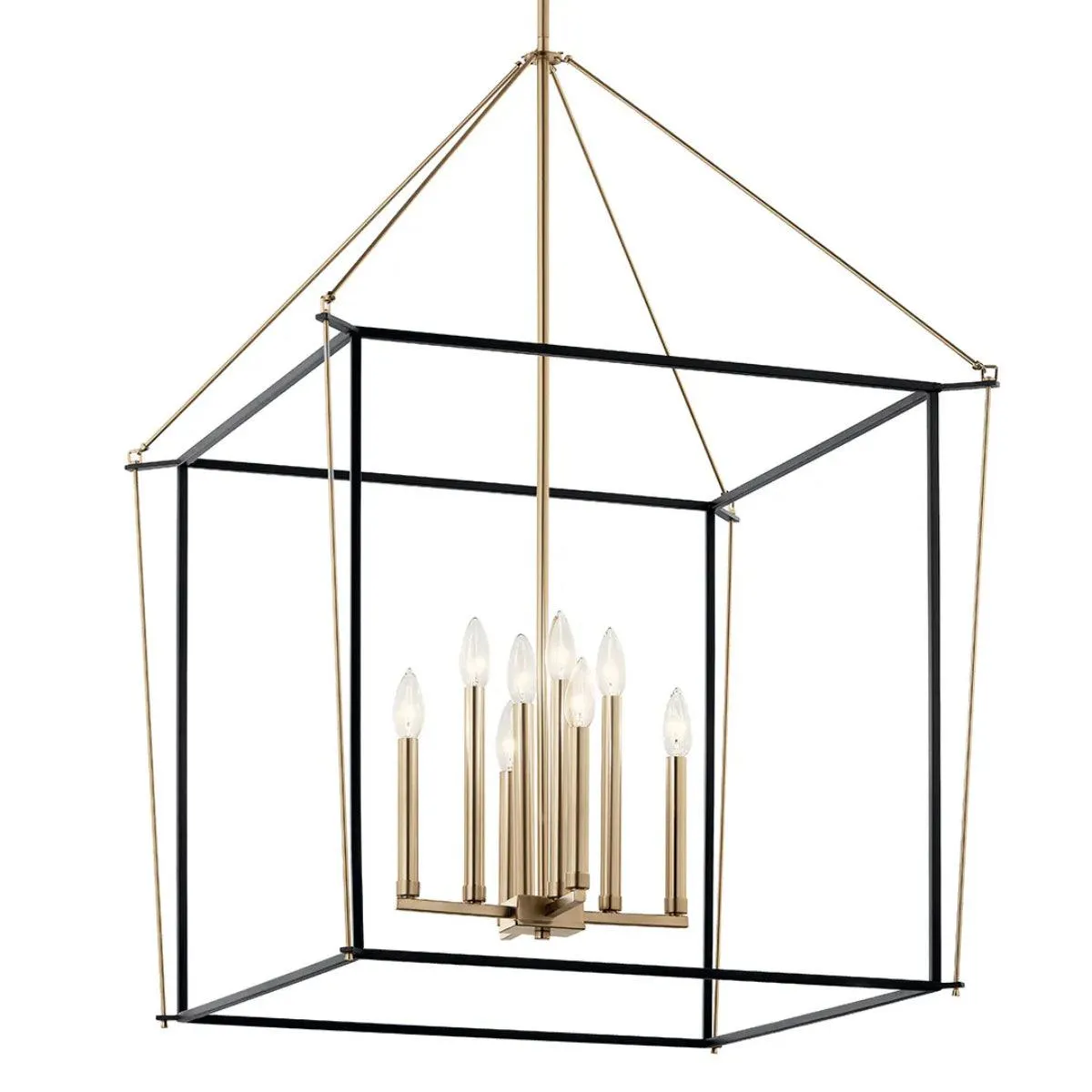 Eisley 40" 8-Light Pendant Light, Black and Champagne Bronze Finish
