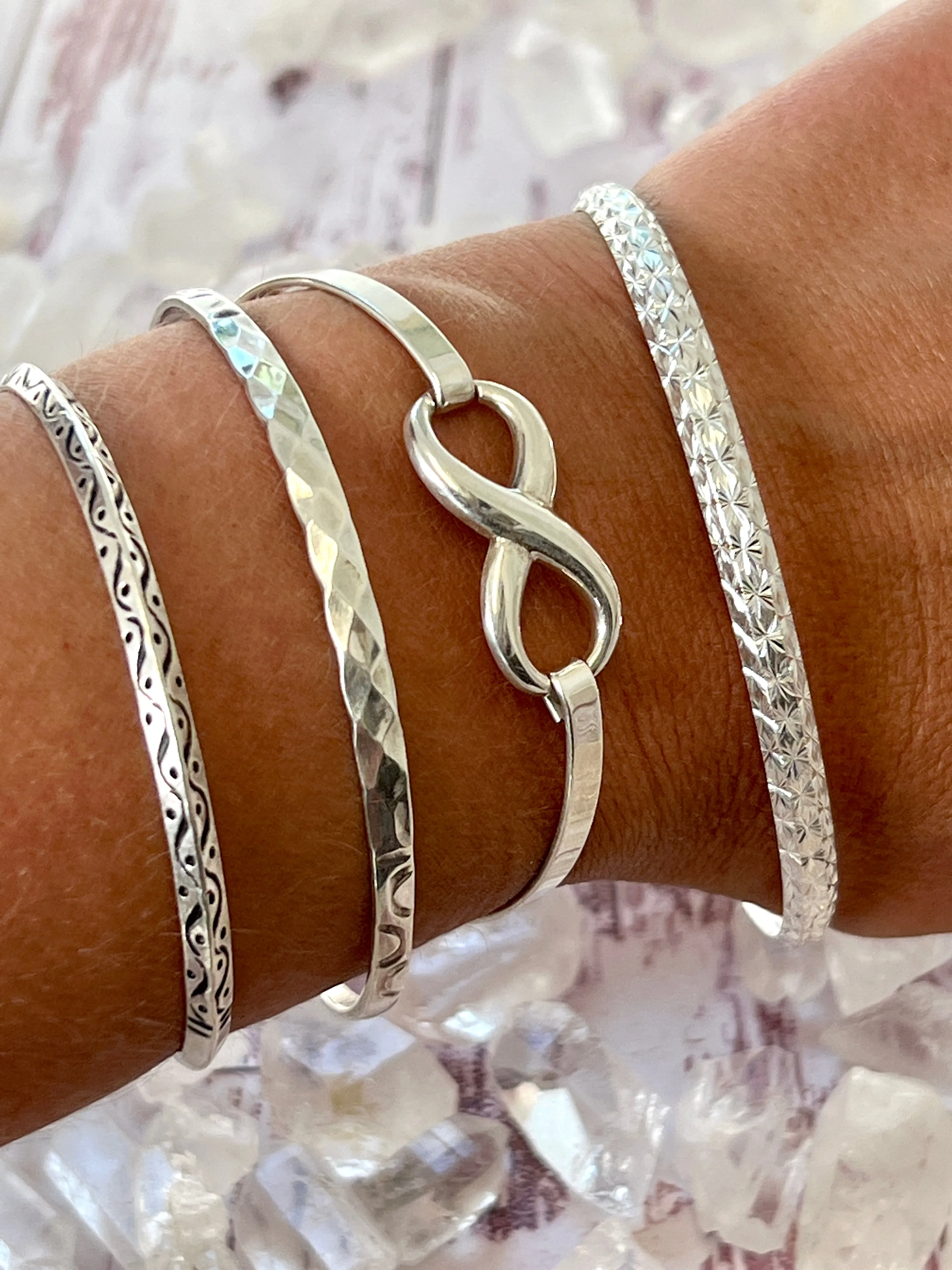 Elegant Etched Bangle Bracelet