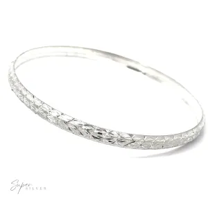 Elegant Etched Bangle Bracelet