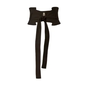 Elegant Wide Faux Leather Belt Black