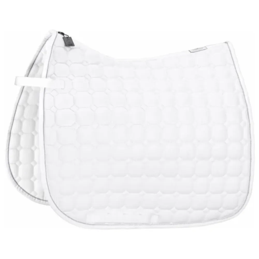 Eskadron Cotton Dressage Pad - White with Silver Trim