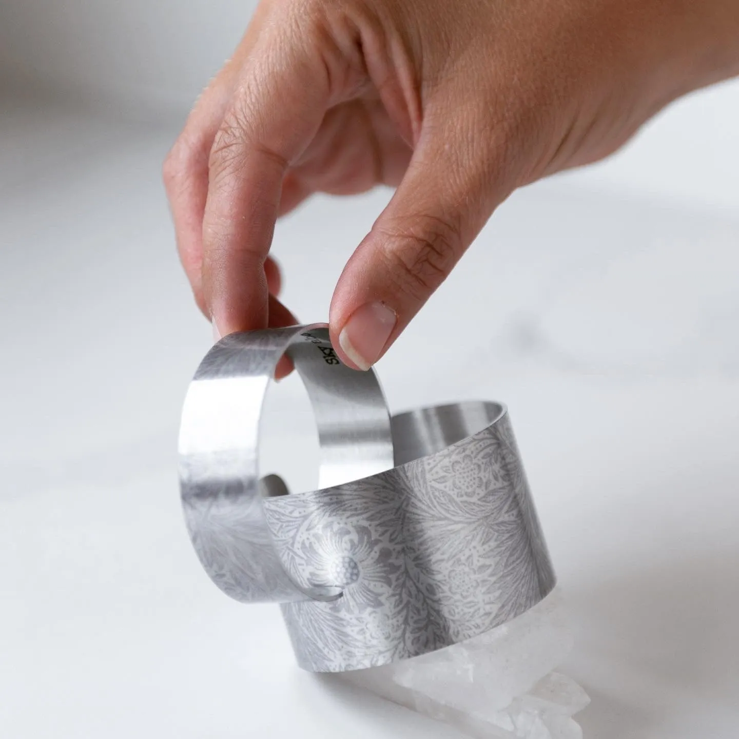 Etched Fostoria Small Cuff