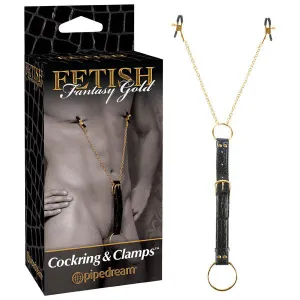 FETISH FANTASY GOLD COCKRING & CLAMPS