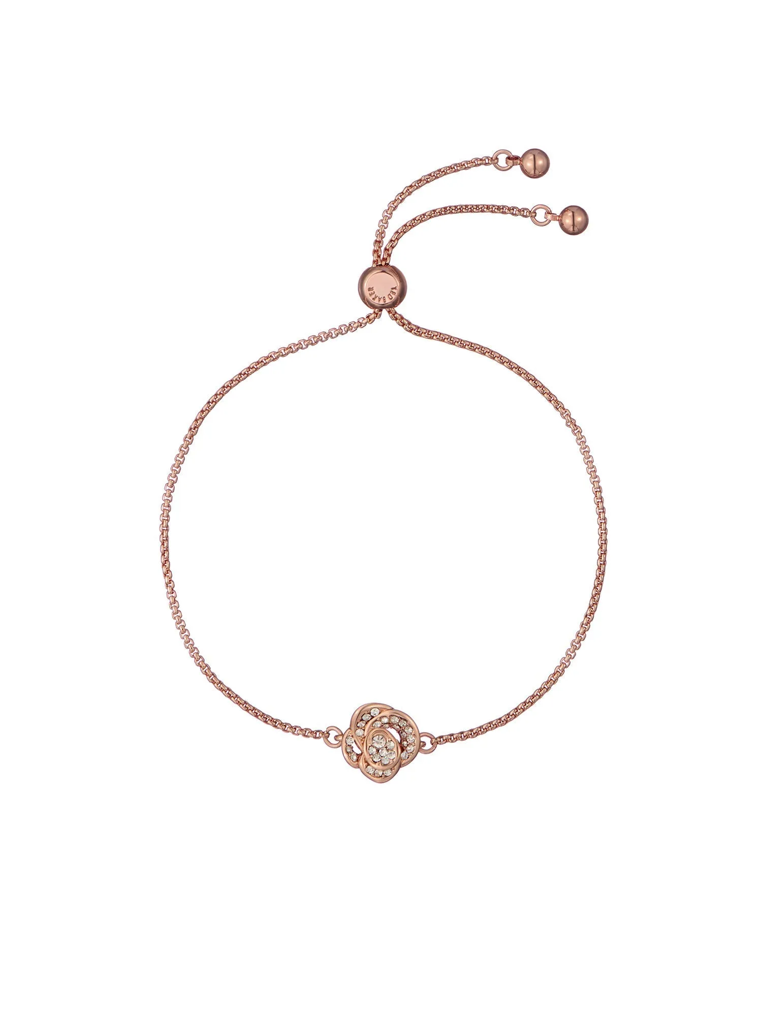 Florina Crystal Flower Adjustable Bracelet Rosegd