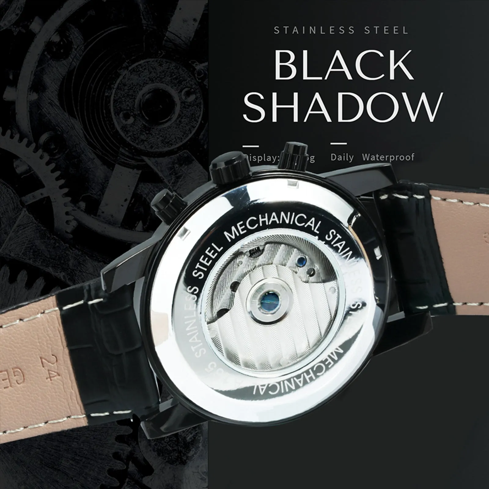 Forsining Vintage Tourbillon Skeleton Automatic Mechanical Watches for Men A165 Multifunction Dial Genuine Leather Strap