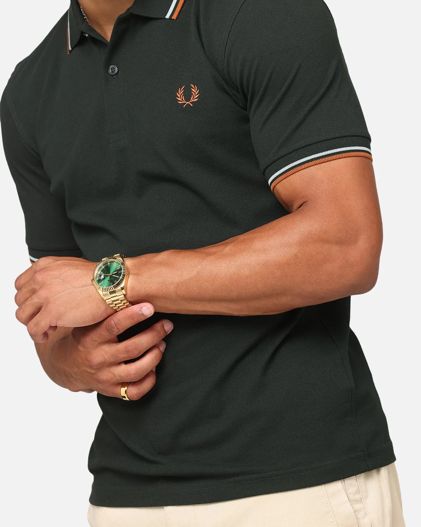 Fred Perry Twin Tipped Polo Shirt Green/Silver