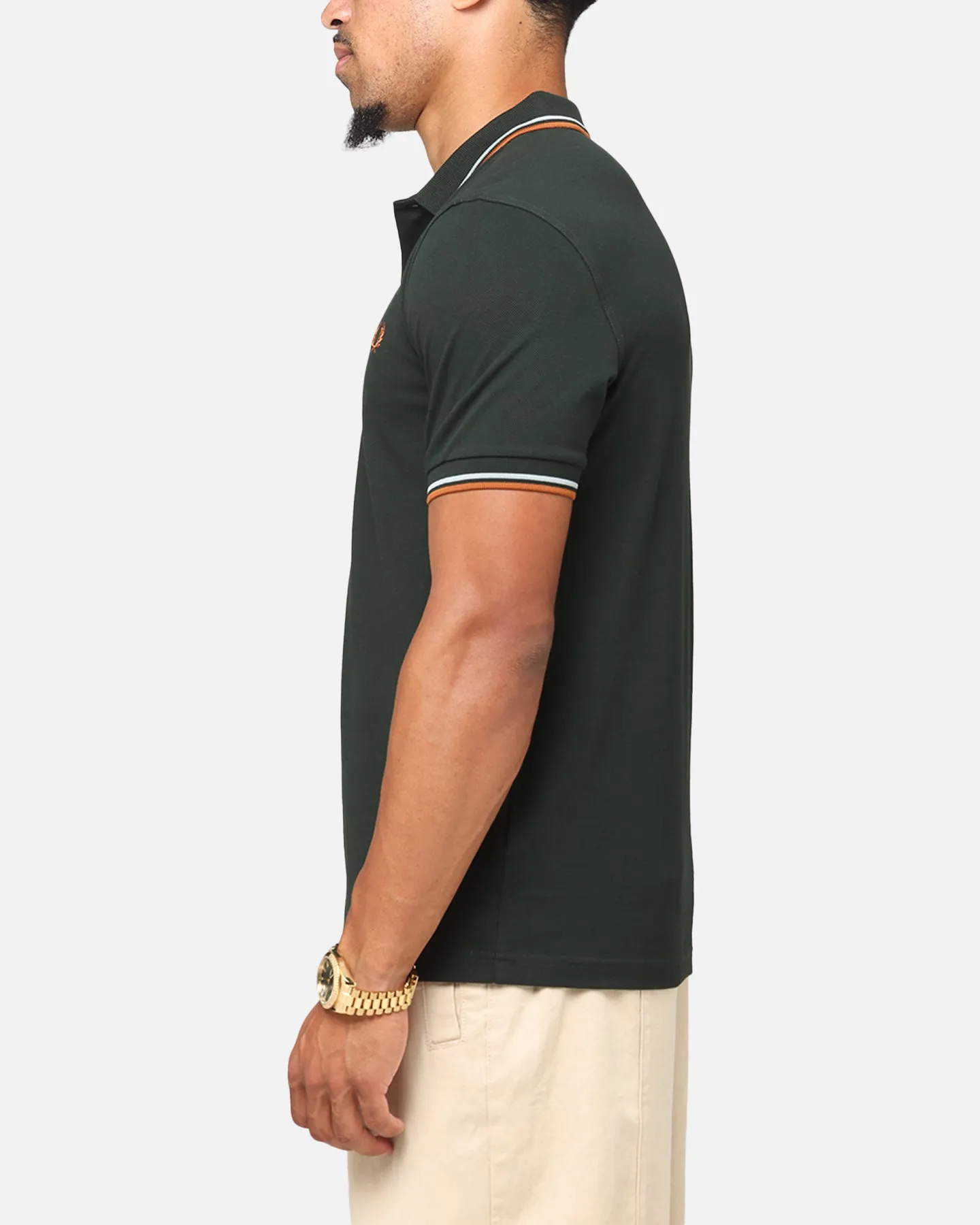 Fred Perry Twin Tipped Polo Shirt Green/Silver
