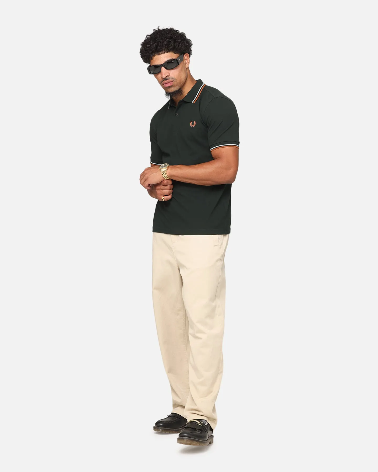 Fred Perry Twin Tipped Polo Shirt Green/Silver