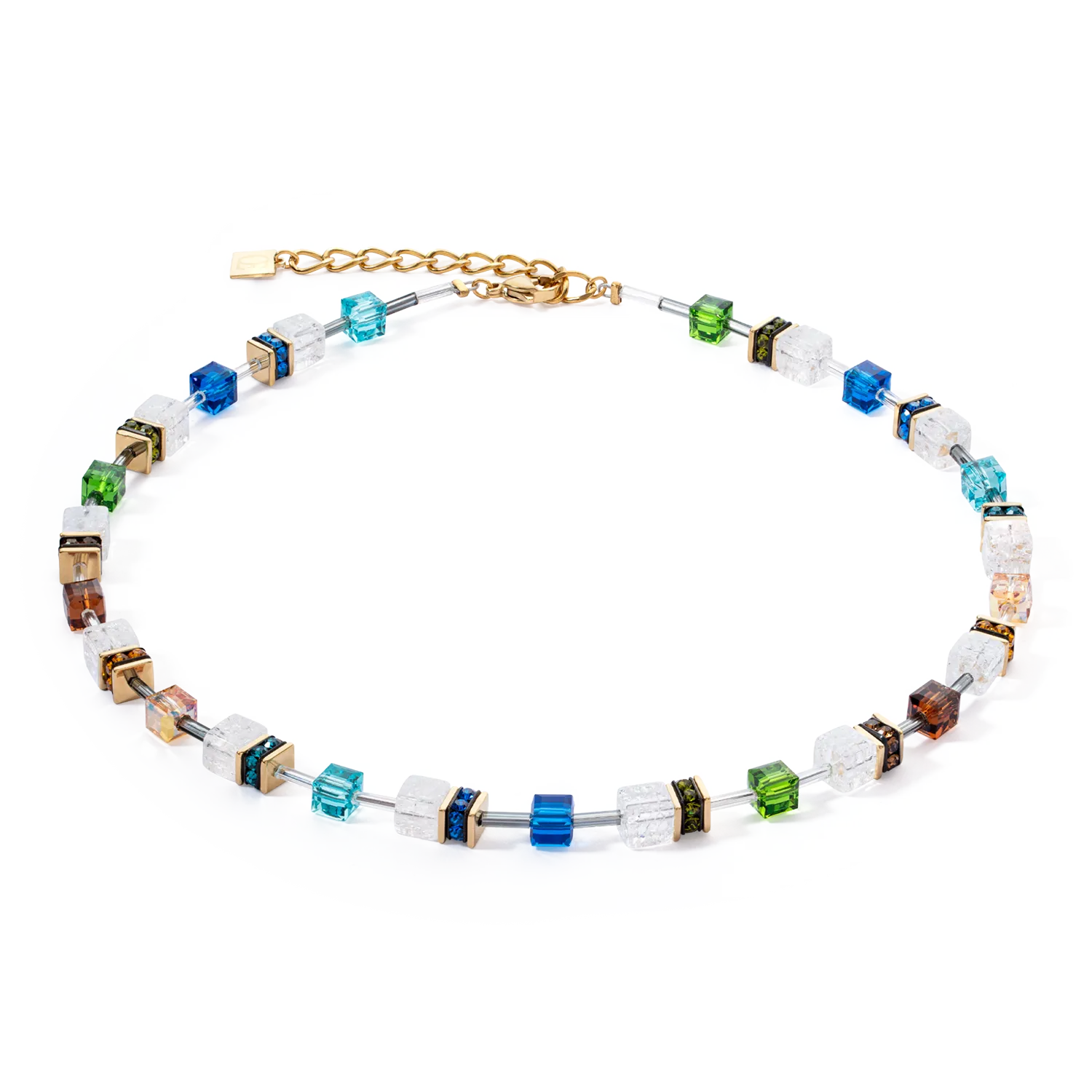 GeoCUBE® Iconic Nature necklace multicolour gold