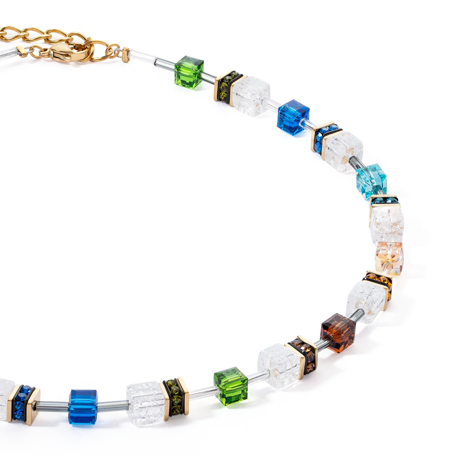 GeoCUBE® Iconic Nature necklace multicolour gold