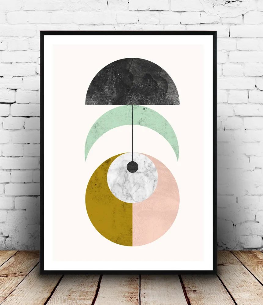 Geometric mobile print in pastel colors