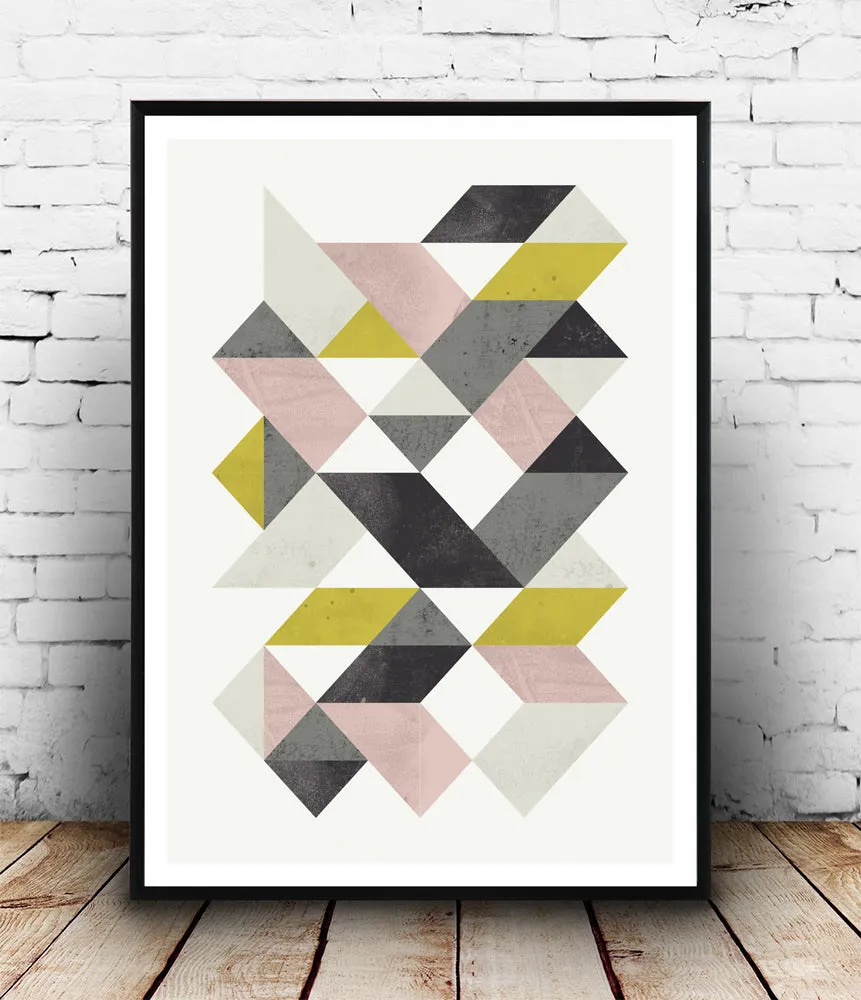 Geometric poster with abstract triangle shape