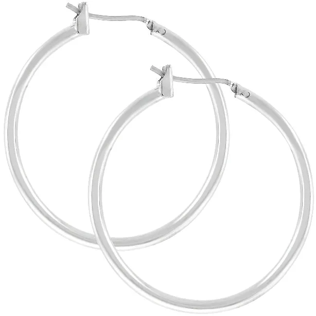 Glem Small Rose Gold Hoop Earrings | 32mm
