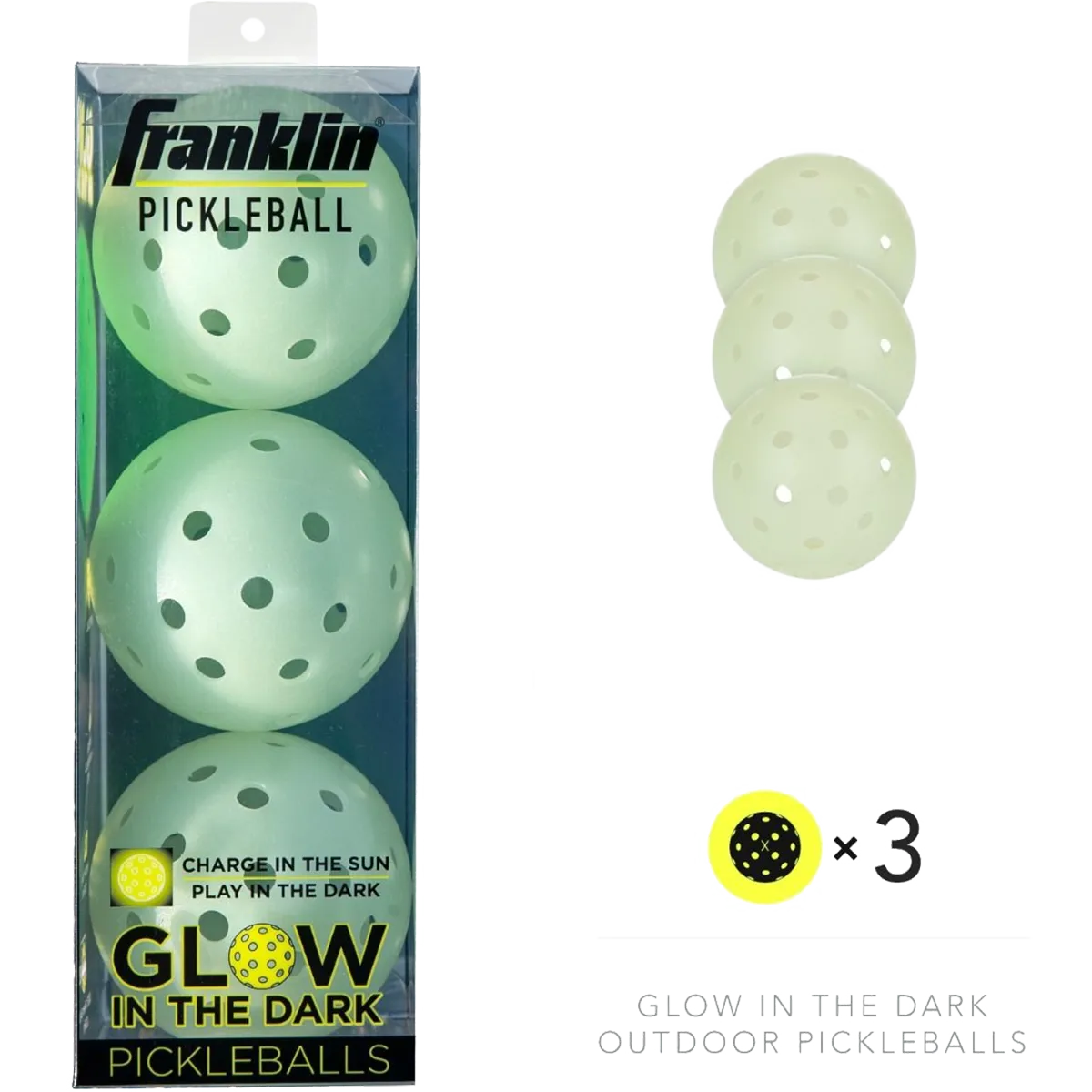 Glow In The Dark Recreation Pickleball - 3 Pack