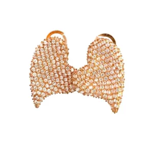 Gold Crystal Heart Sterling Silver Stud Earring