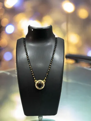 Gold-Plated Crystal-Beaded Stone-Studded Mangalsutra (MultiColor-Stones) (TPT)