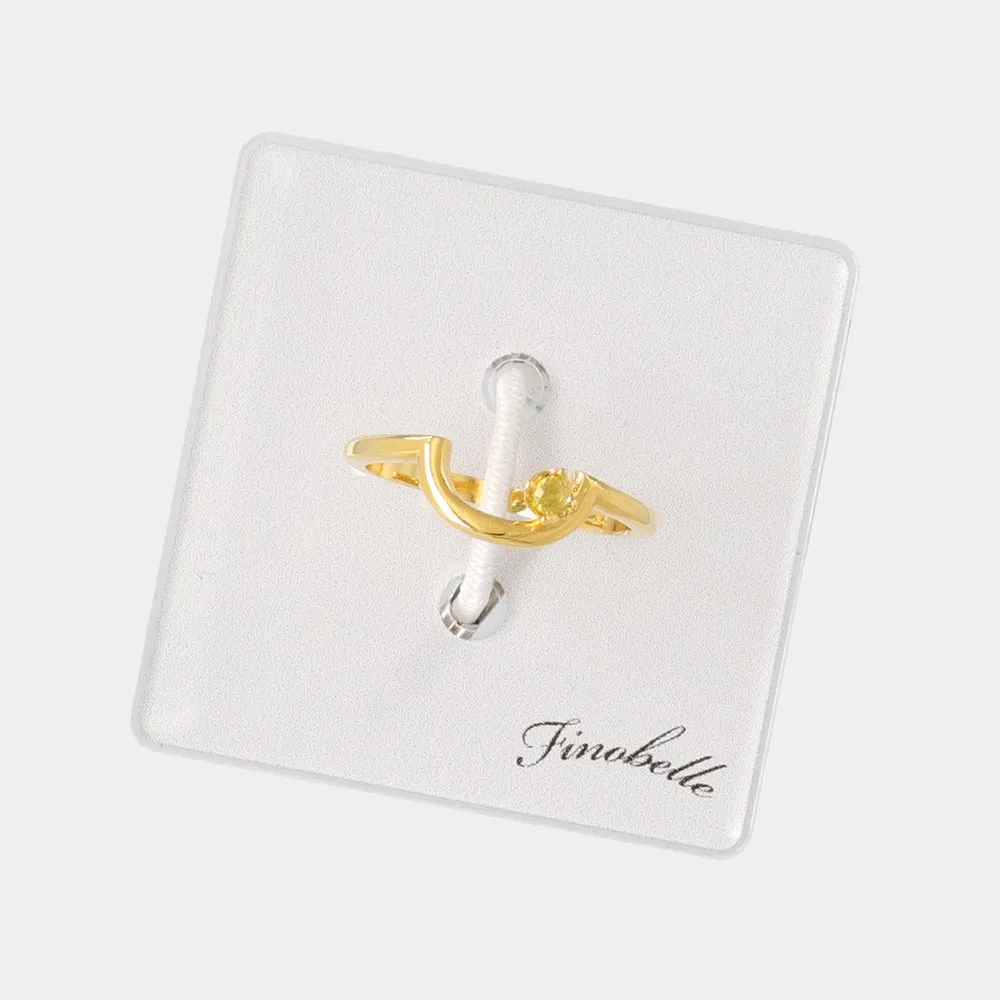 Gold Tone Arched Pinky Ring