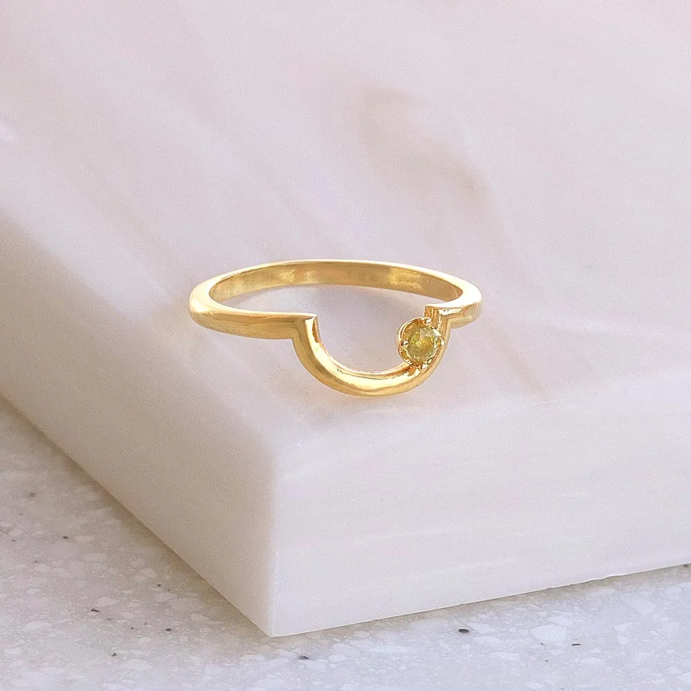 Gold Tone Arched Pinky Ring