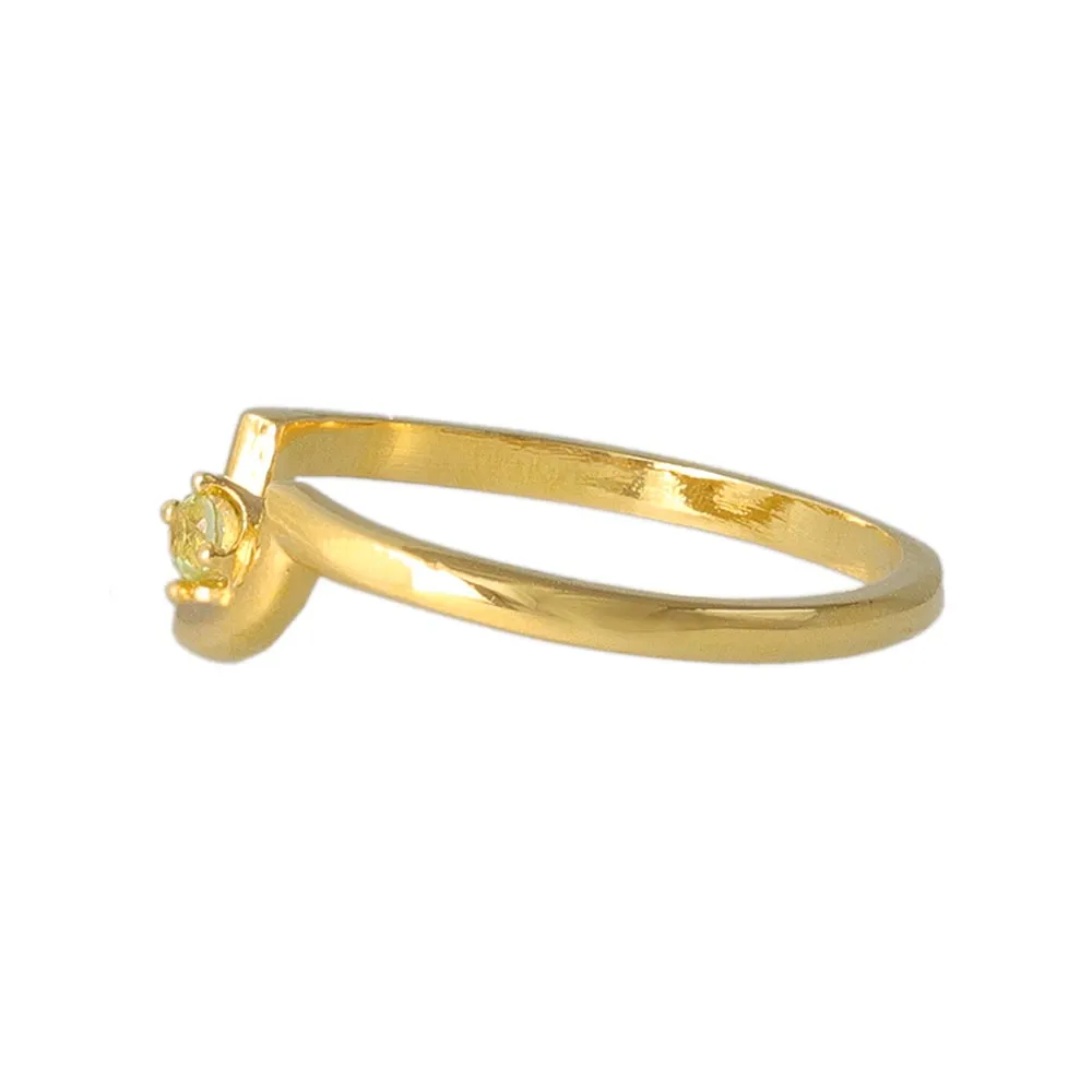 Gold Tone Arched Pinky Ring