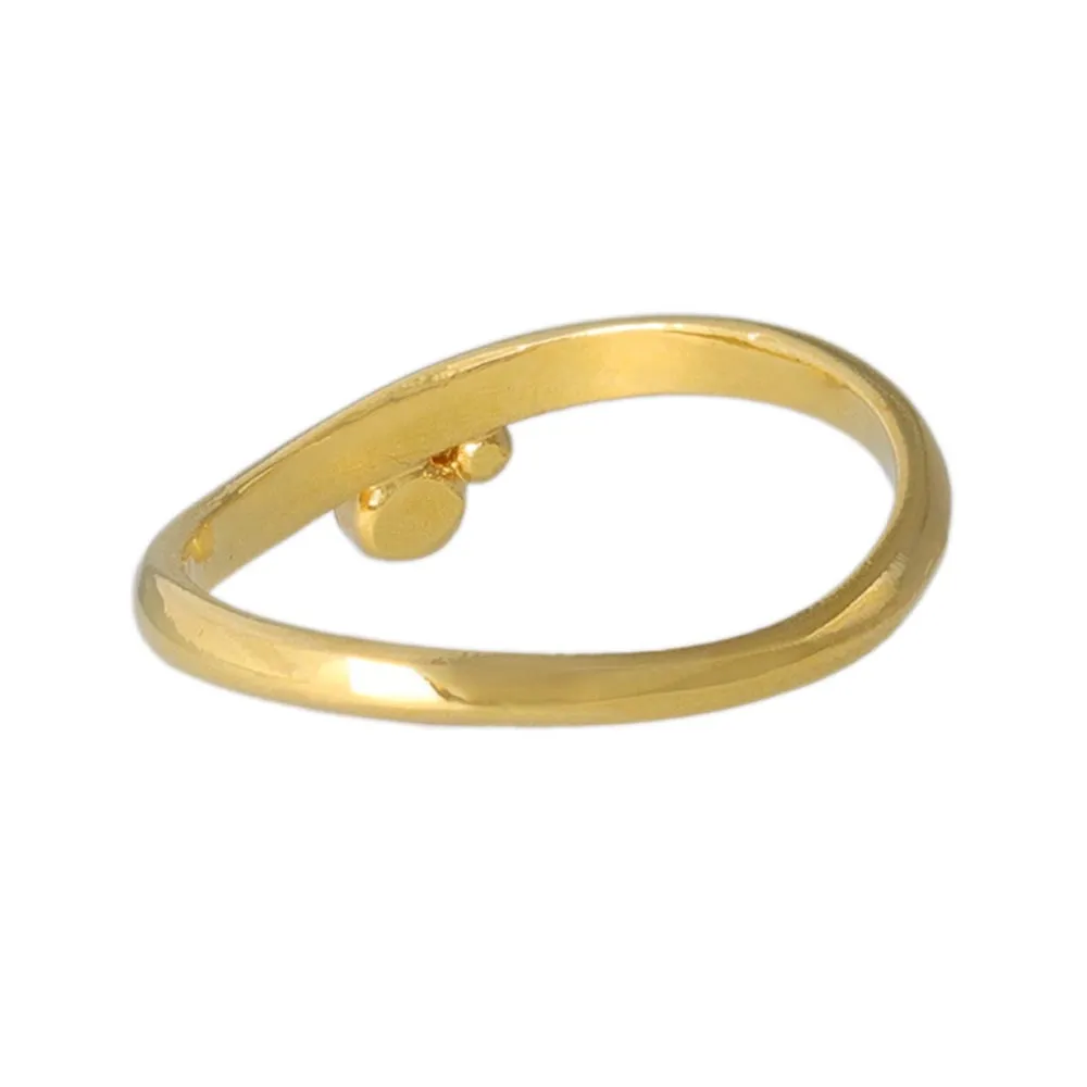 Gold Tone Curved Pinky Ring