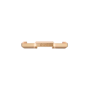Gucci Link to Love Mirrored 18ct Rose Gold Ring Size 11