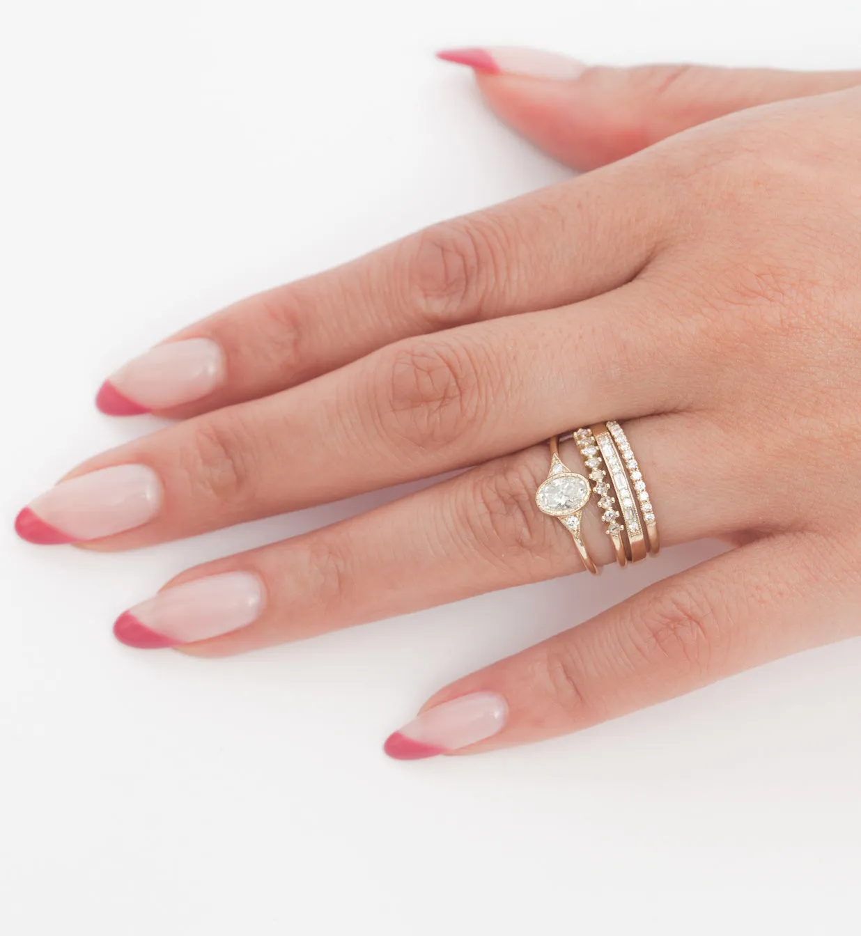 Half Round Semi Pavé Ring