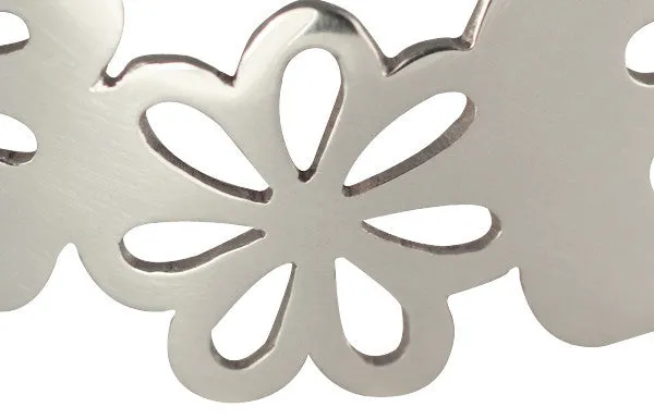 Handmade Solid Sterling Silver Summer flowers Cuff