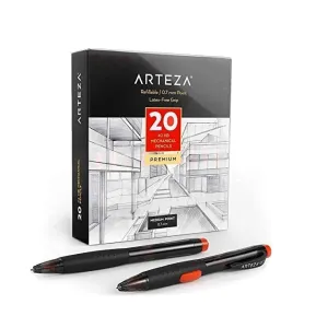 HB Mechanical Pencil Pack of 20 | 0.7 Millimeter Medium Point Lead and Replaceable Eraser | Latex-Free Grip