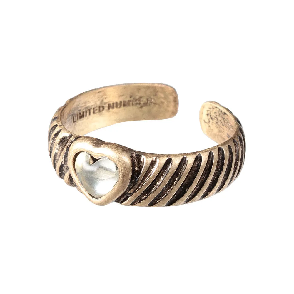 Heart Grooved Open Ring