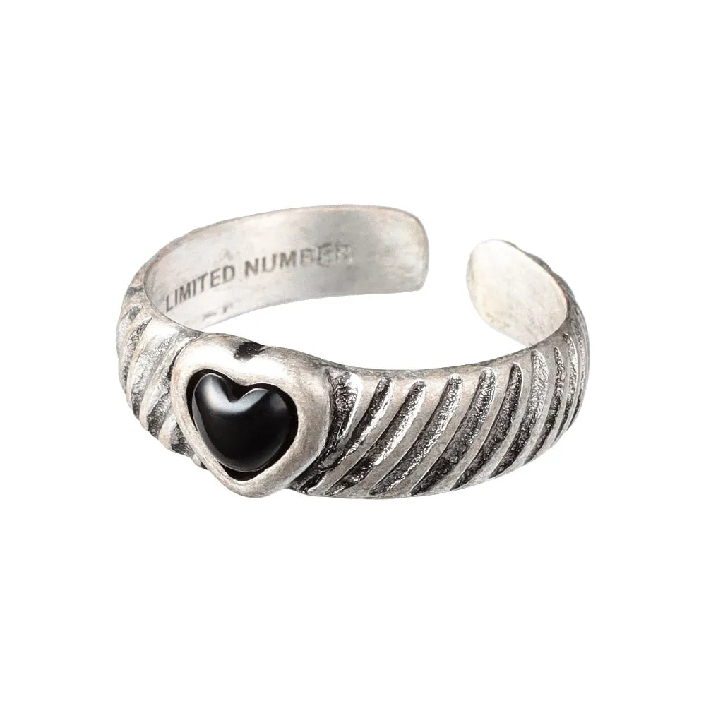 Heart Grooved Open Ring