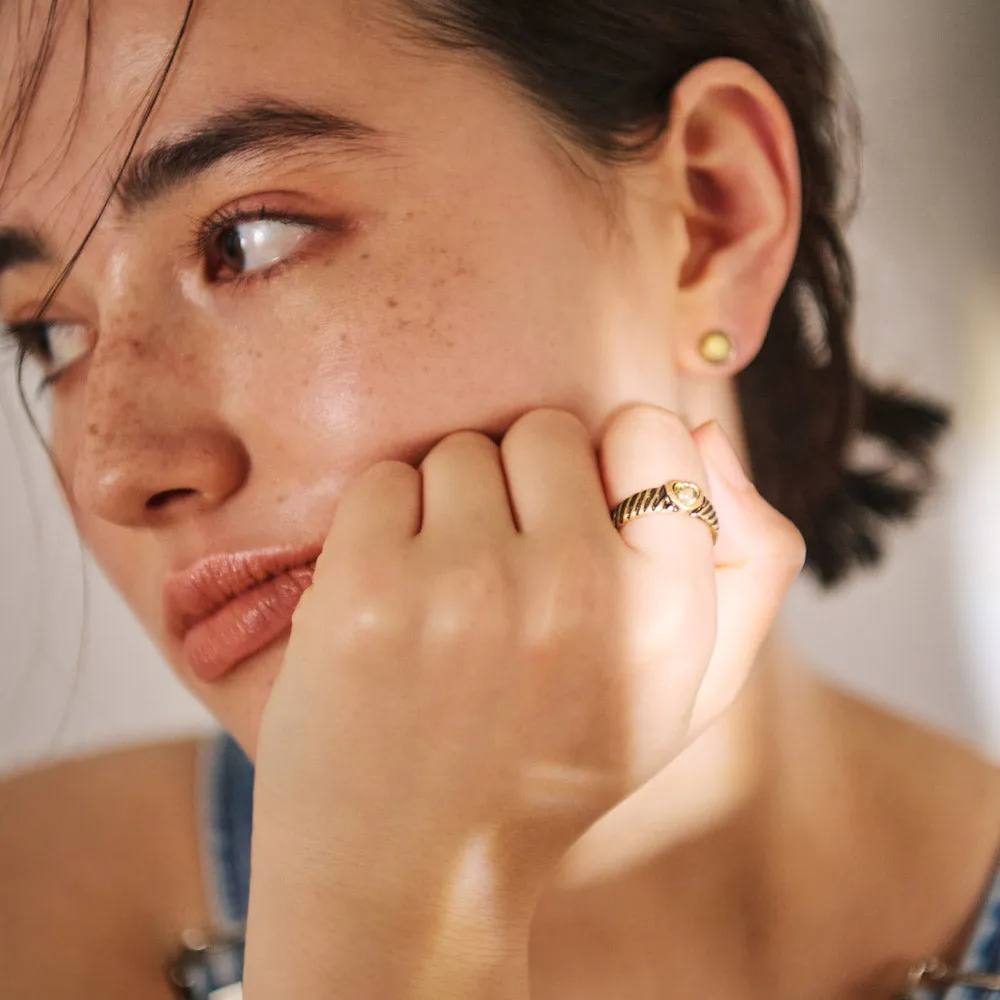 Heart Grooved Open Ring