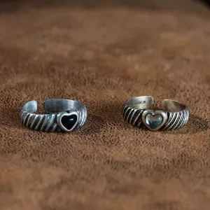 Heart Grooved Open Ring