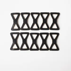 Jet Black Leather Chain Links